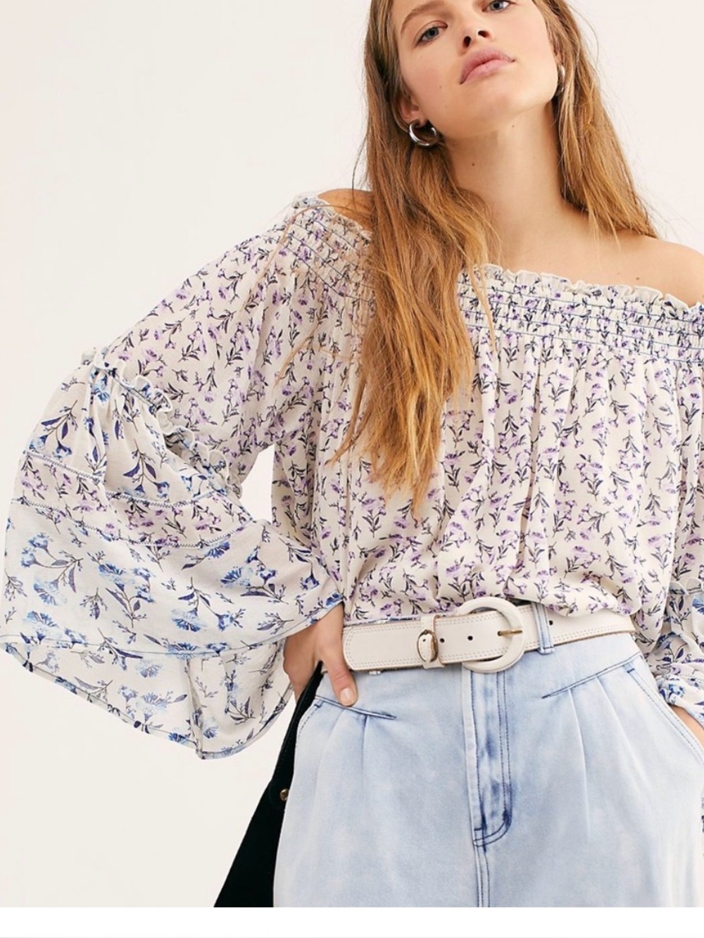 Free People Rose Valley off-the-shoulder blouse